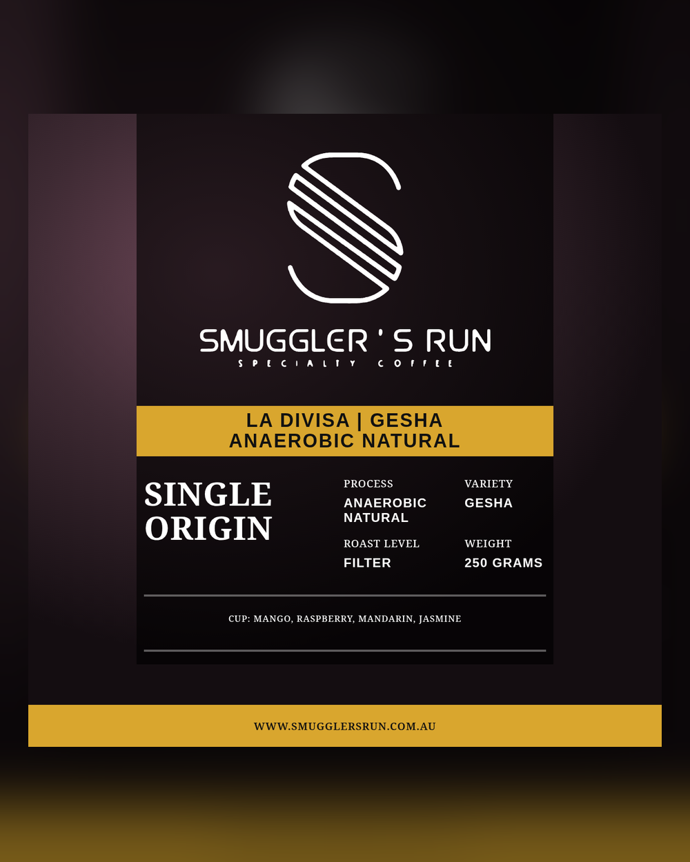 La Divisa Gesha 250g bag by Smuggler's Run